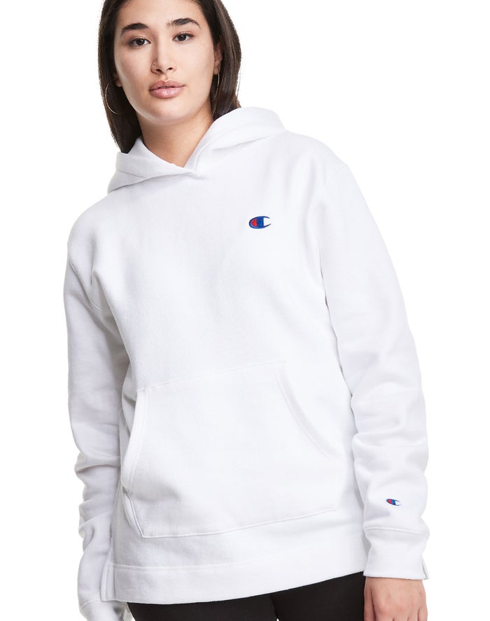 Sudadera Con Capucha Champion Mujer - Reverse Weave Open Bottom ( Blancas ) 8541927-MF